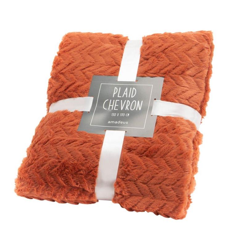 Plaid    130x170 orange en polyester