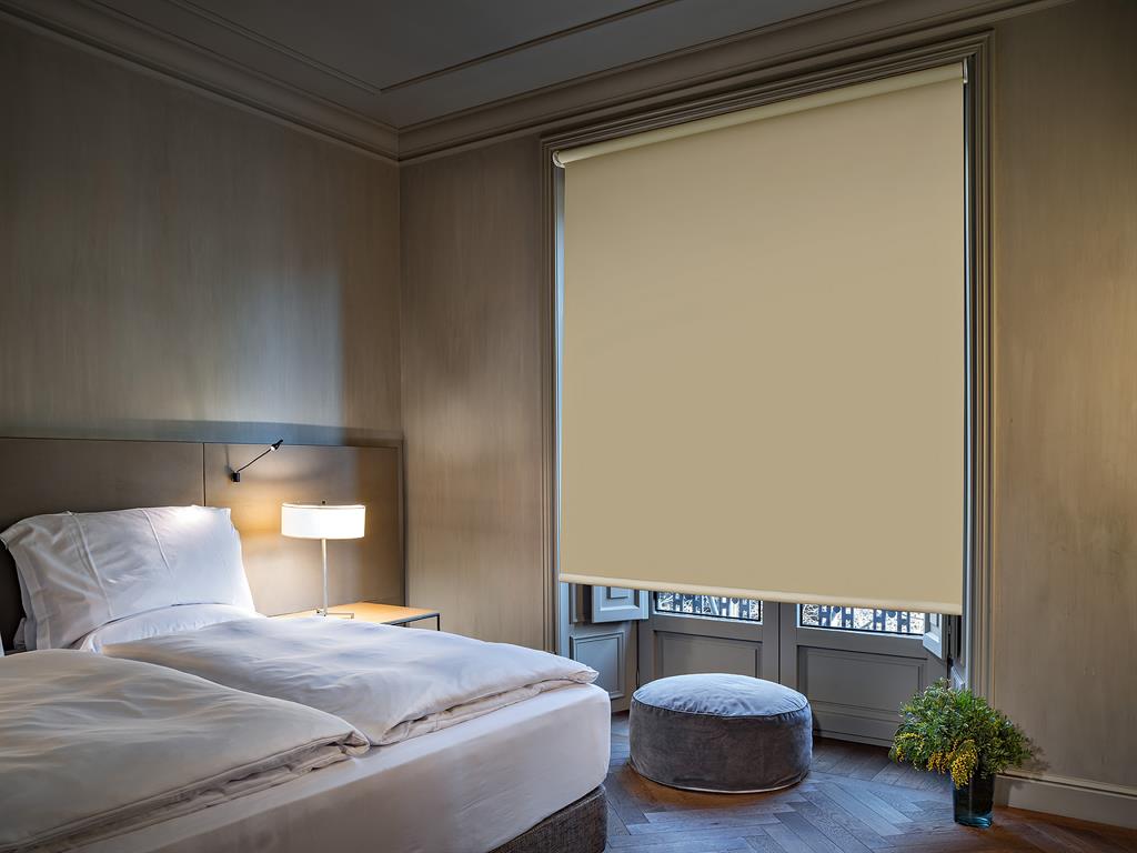 Store enrouleur occultant beige 90 x 190 cm
