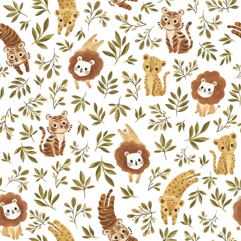 Papier peint enfant motif jungle animaux
