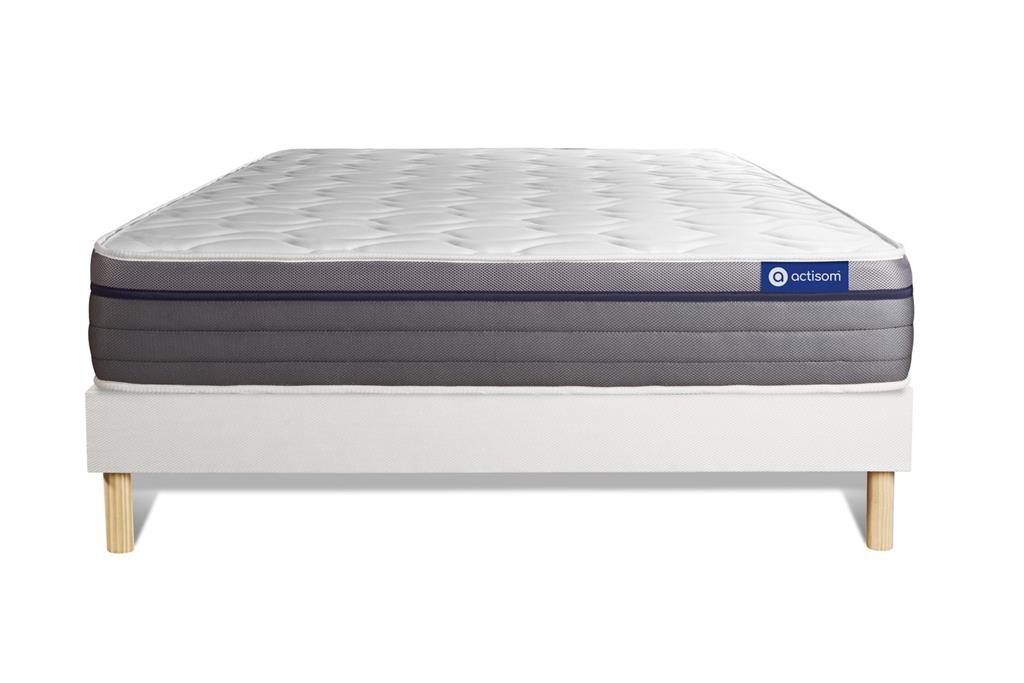 Ensemble 180x200 cm sommier kit blanc
