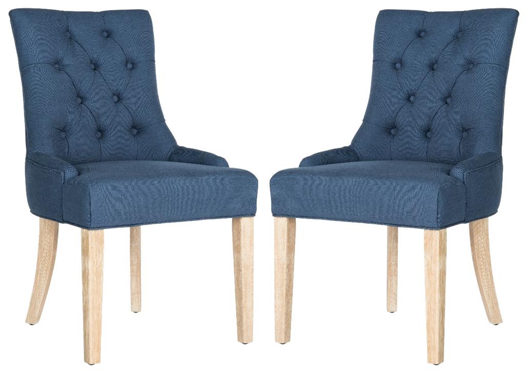 Ensemble de 2 chaises de salle a manger en bois de bouleau bleu