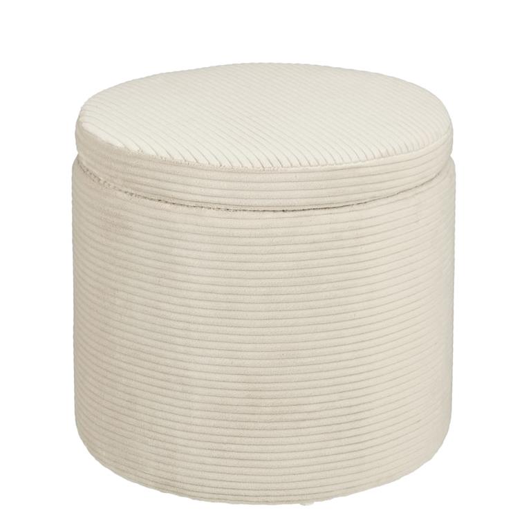 Pouf de rangement blanc cassé D42