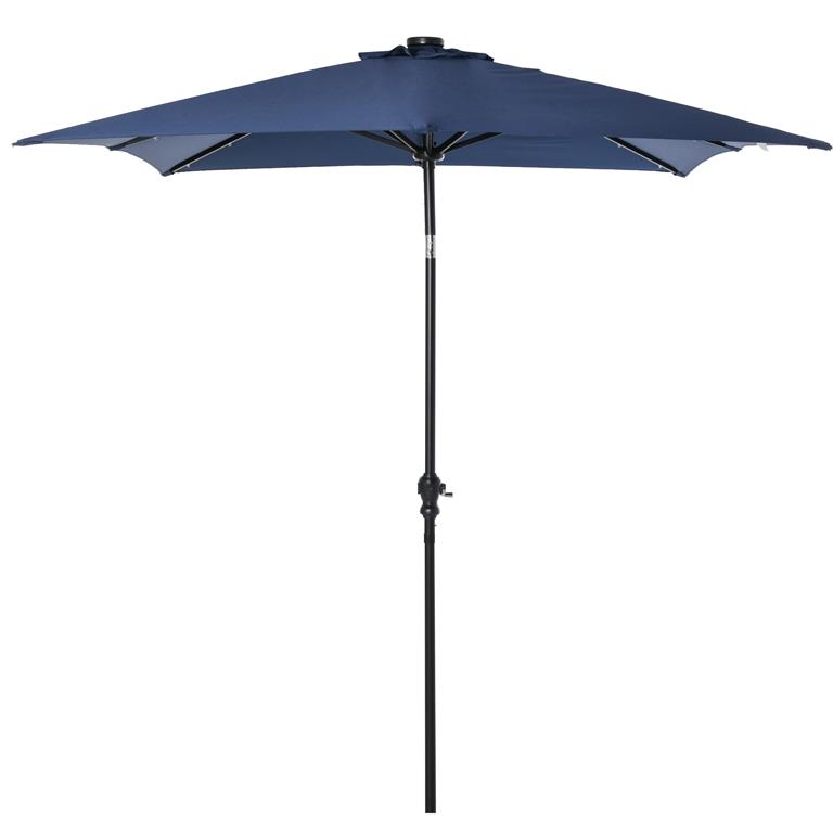 Parasol lumineux rectangulaire inclinable bleu