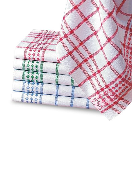 Torchons coton et lin 195 g/m² - lot de 6 - RAGE - Assortis Lot6 - Coton - Taille 