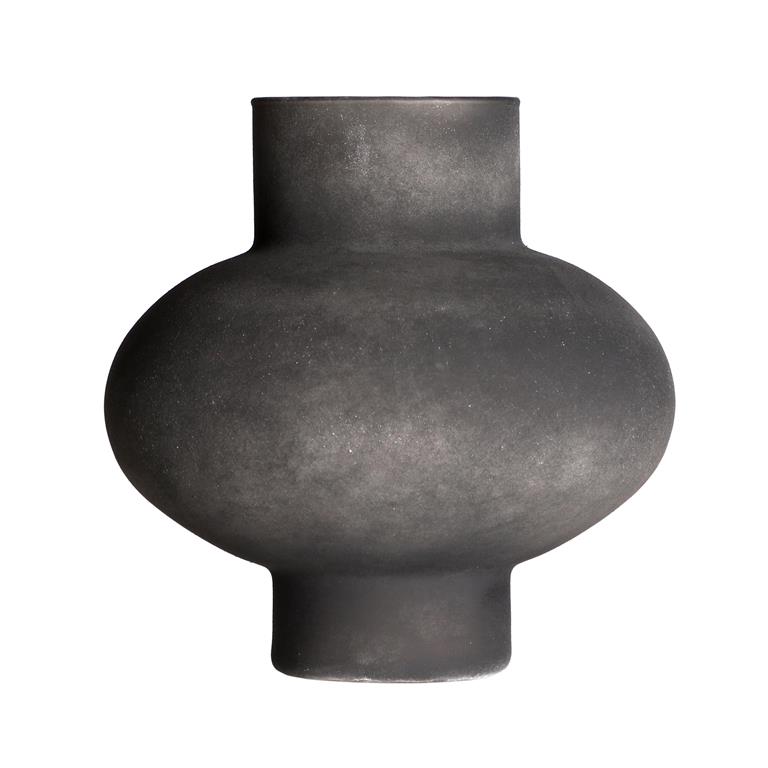 Vase en verre noir 30x30x29 cm