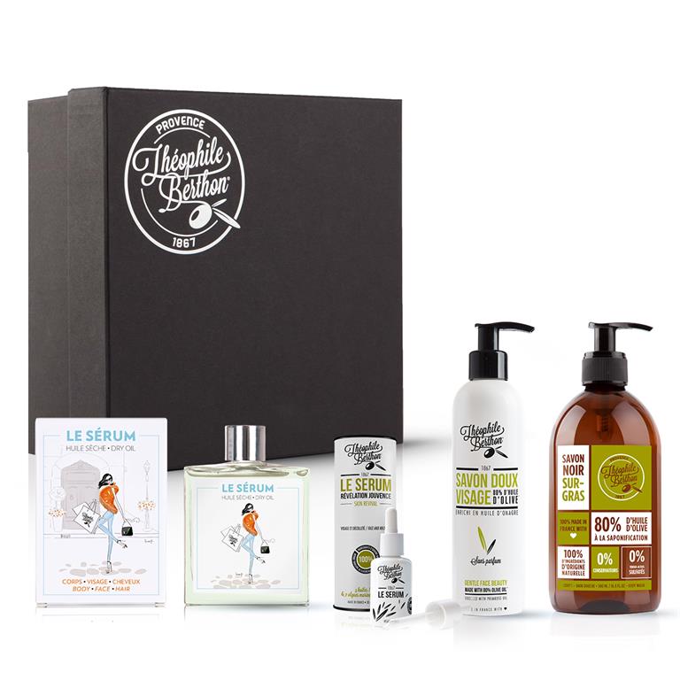 Coffret 4 soins corps et visage 100% naturel peau sèche