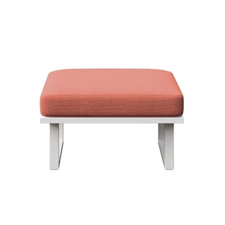 Pouf corail - cadre blanc