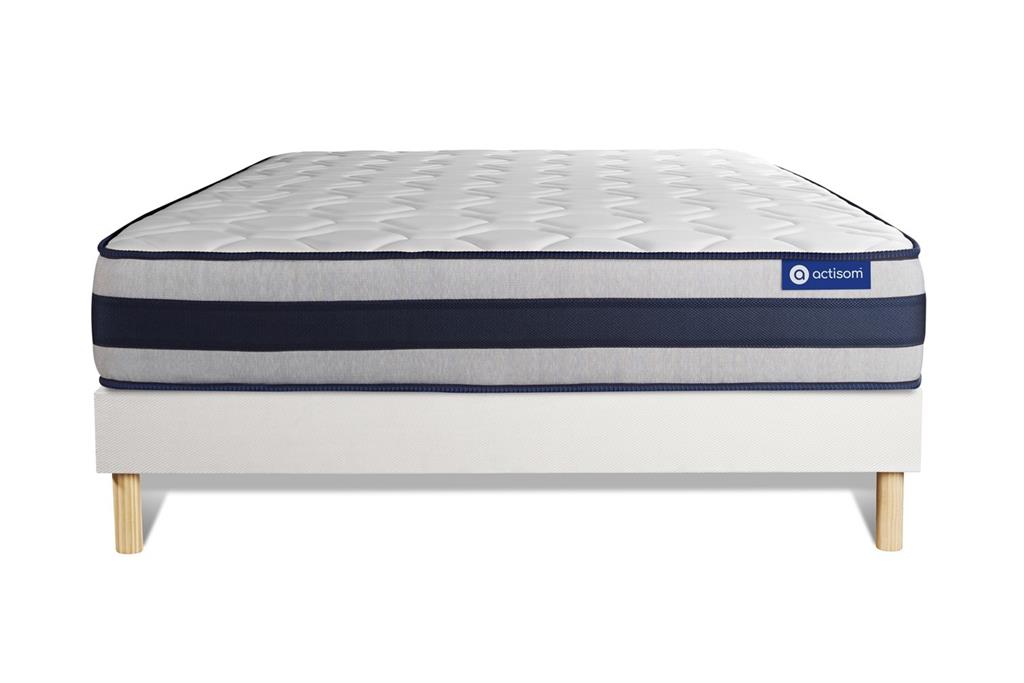 Ensemble 160x200 cm sommier kit blanc