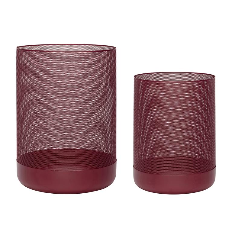 Set de 2 Panier en métal bordeaux