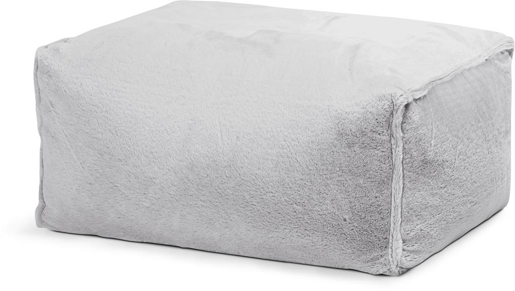 Repose-pied d'intérieur aspect fourrure gris clair 55x65x35cm