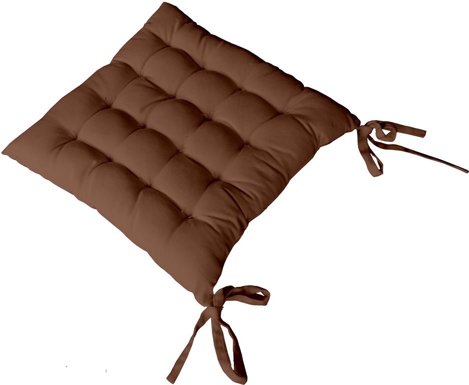 Galette de chaise piquée en coton gris anthracite 40x40cm