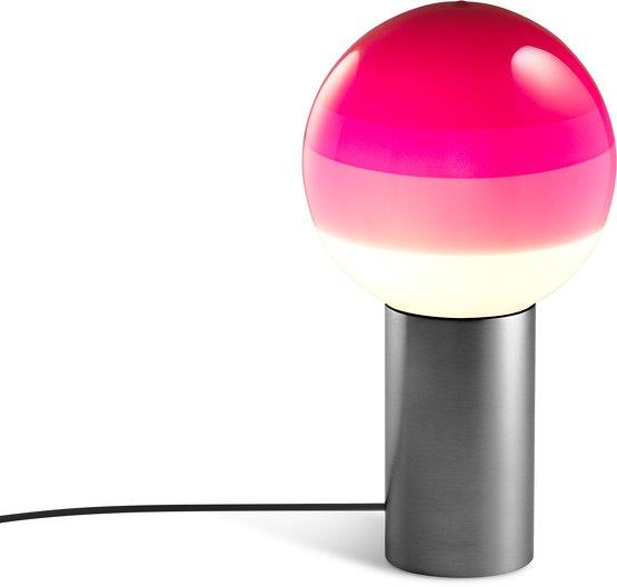 Lampe de bureau en métal et verre soufflé rose et gris Dipping