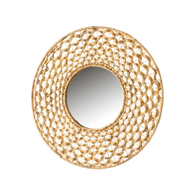 Miroir rond jacinthe d'eau naturelle D55cm