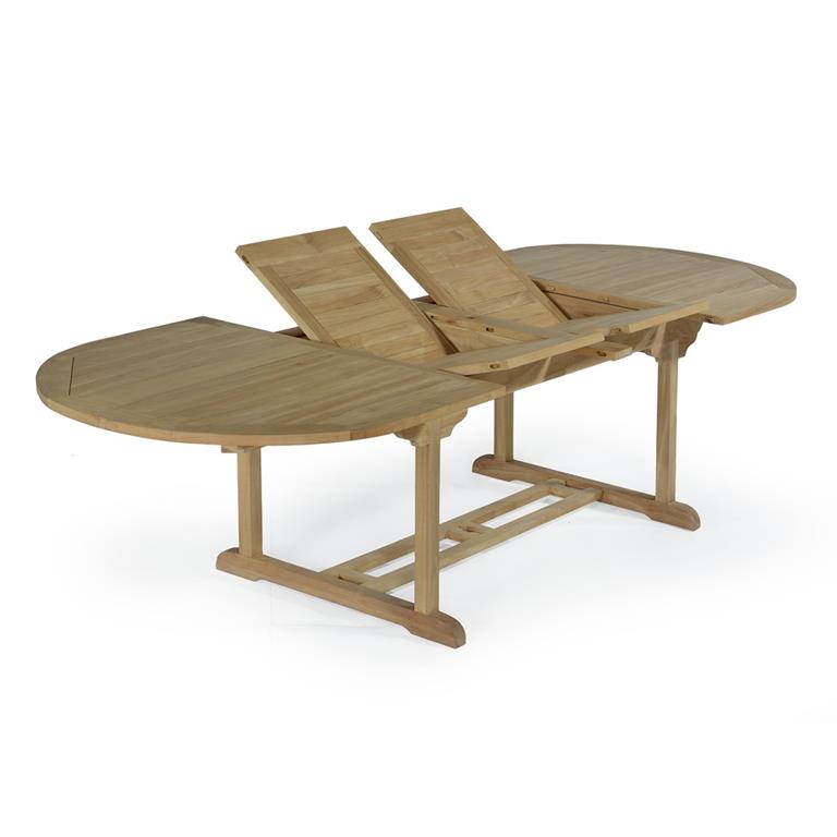 Table de jardin extensible en teck massif L200/300