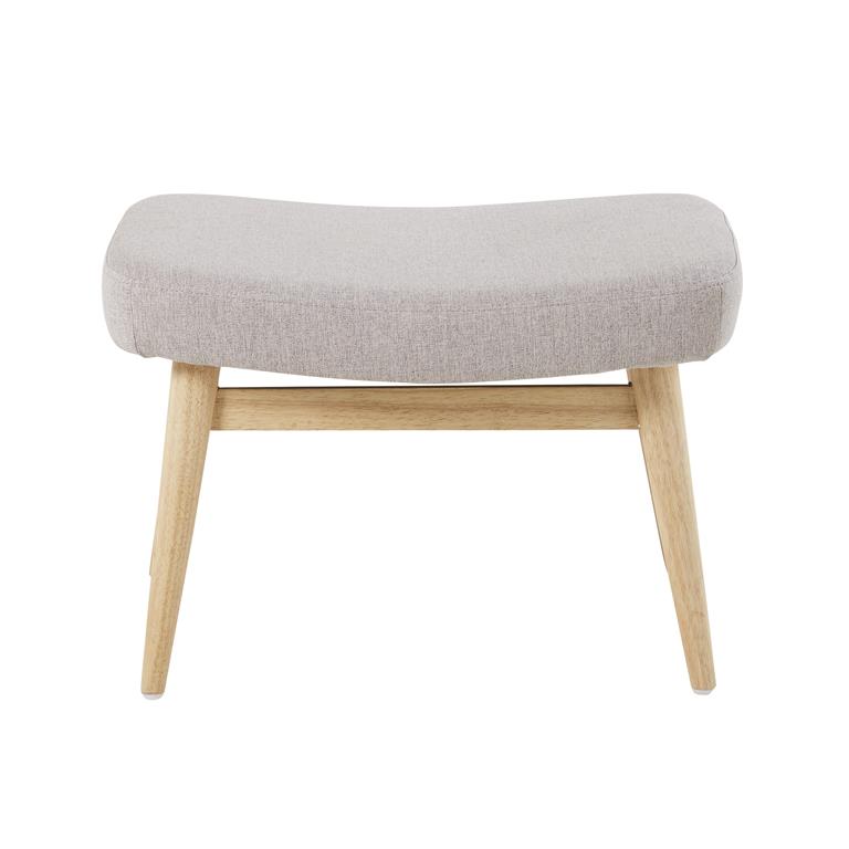 Tabouret gris chiné et pieds en bois d'hévéa
