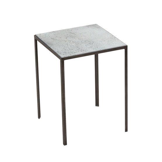 Table d'appoint carrée gris clair Patchwork - Notre Monde