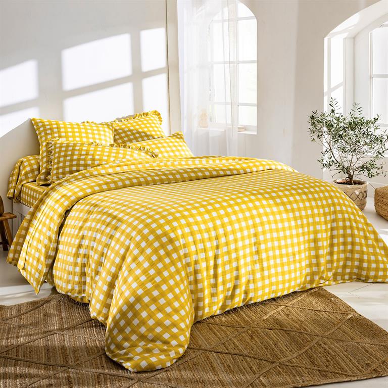 Offrez-vous des nuits de rêve avec cette housse de couette 240x220 jaune maïs en coton. Cette housse de couette en double gaze de coton vous offrira légèreté, respirabilité et tendresse pour ...