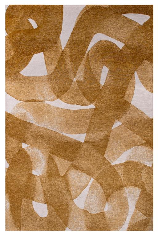 Tapis de salon moderne tissé plat jaune 240x340 cm