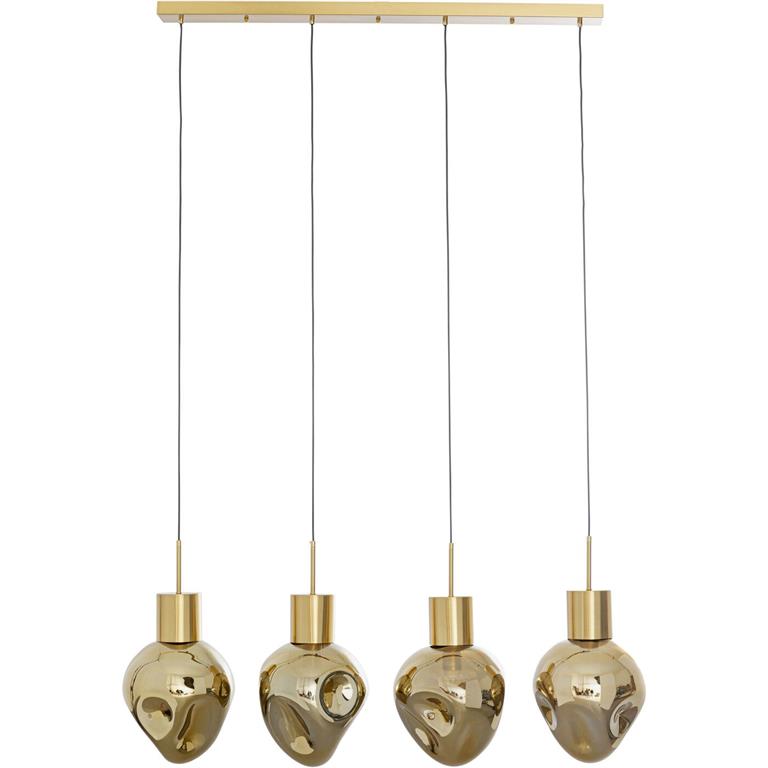 Suspension en verre déstructuré et acier doré