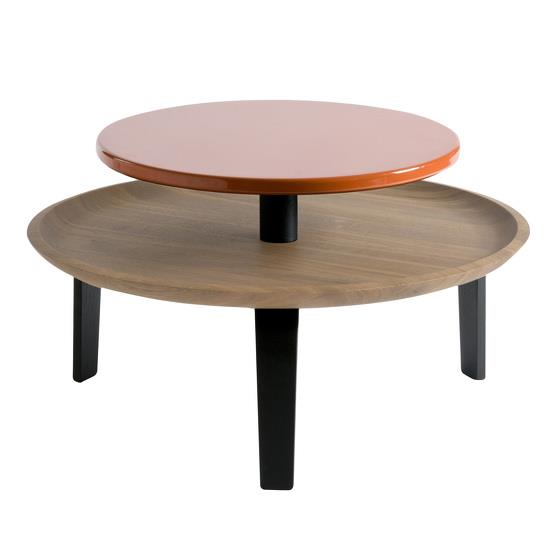Table basse orange et chêne S Secreto  - Colé Italian Design label