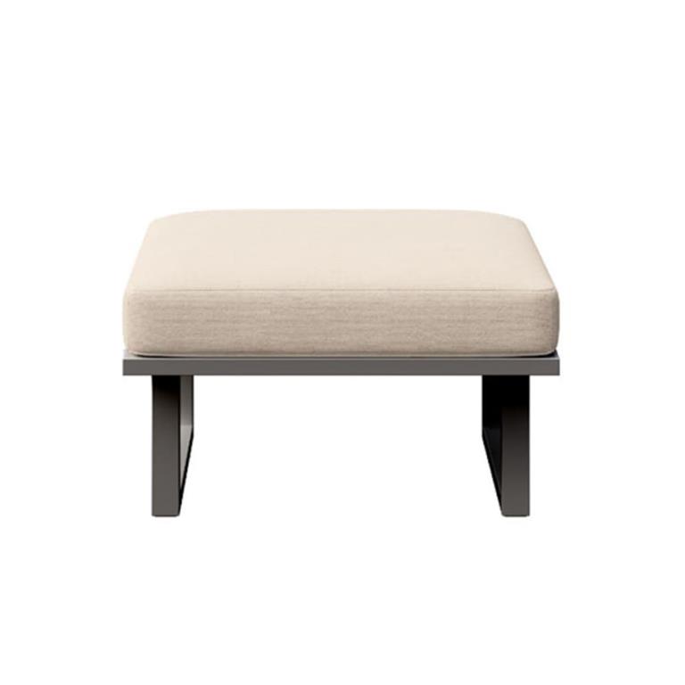Pouf beige clair - cadre anthracite