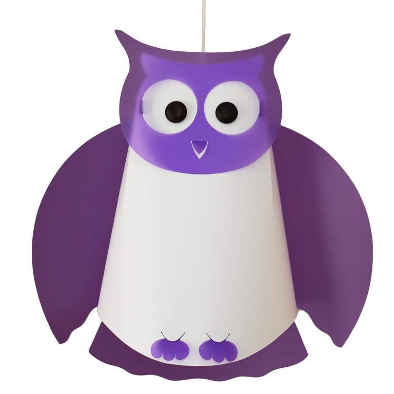 Suspension enfants Hibou Violet 38cm