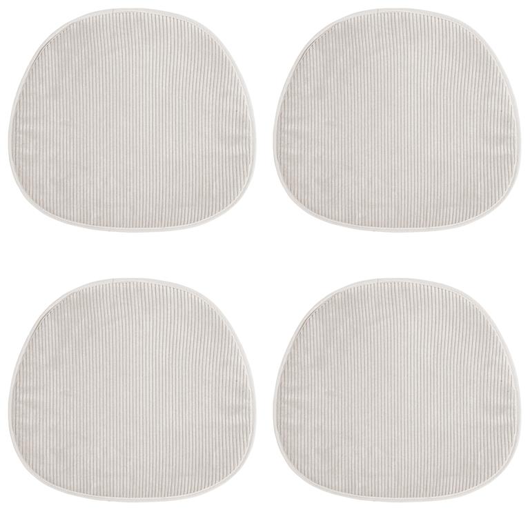 Galettes de chaise velours  nature -lot de 4-41x38x1