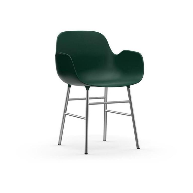 Chaise avec accoudoirs en chrome et pp vert Form - Normann Copenhagen
