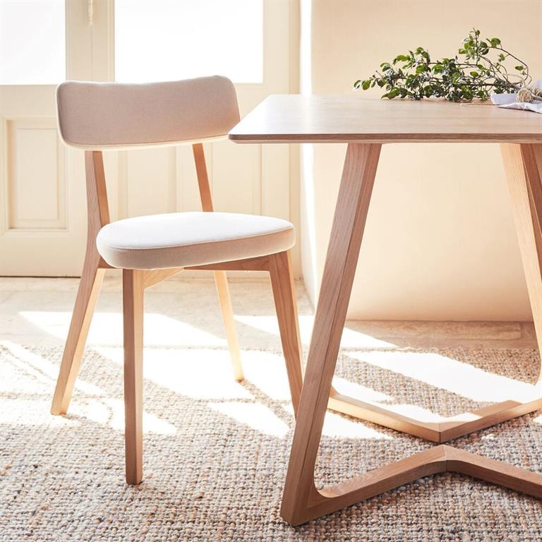 Lot de 2 chaise en tissu - blanc nougat 