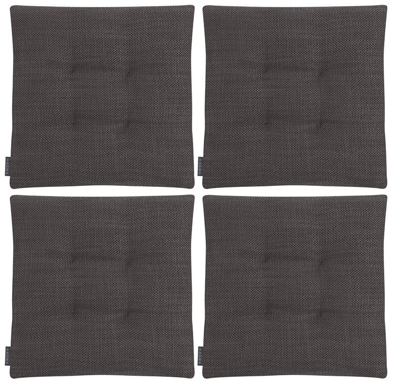 Galettes de chaises carrées anthracite bi-matière-Lot de 4-42x42cm