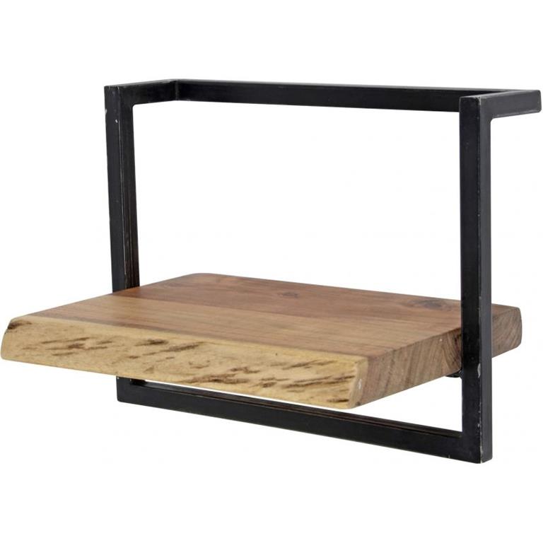 Etagère industrielle en acacia massif naturel 40 cm