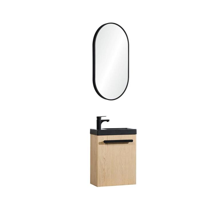 Ensemble lave-mains suspendu  avec miroir ovale