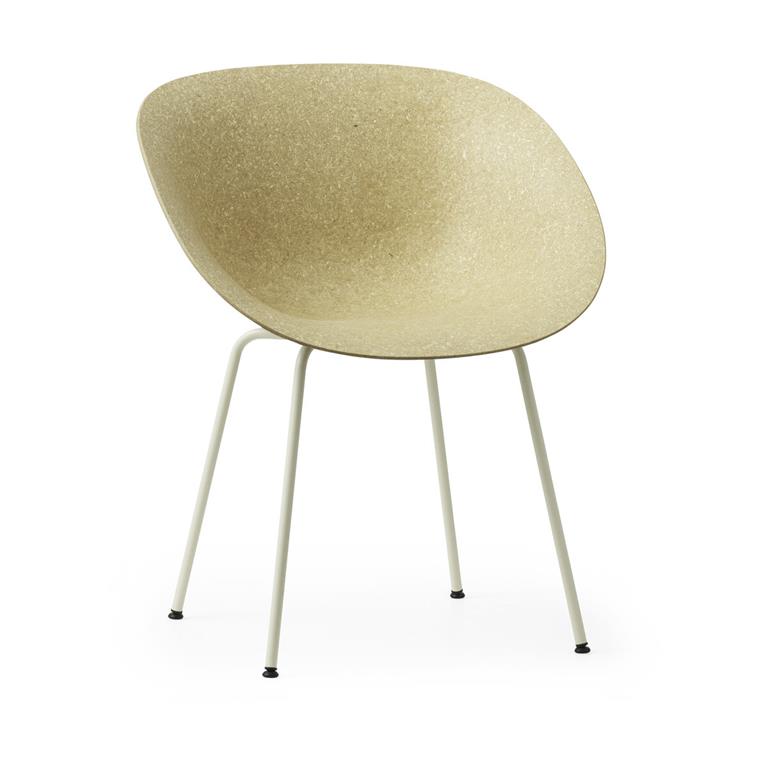Chaise avec accoudoirs recyclable en chanvre et acier crème Mat - Normann Copenhagen