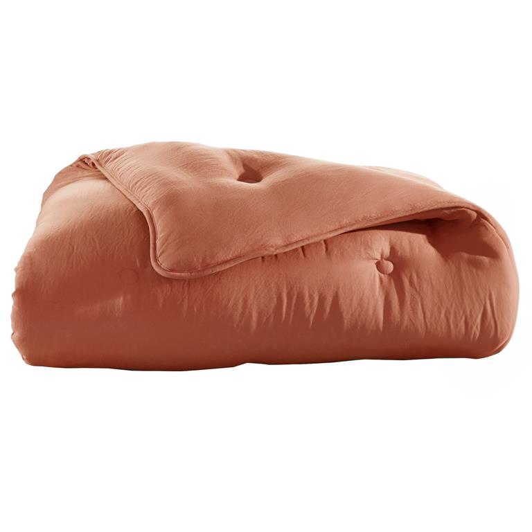 Couette chaude 140x200 marron noisette en polyester
