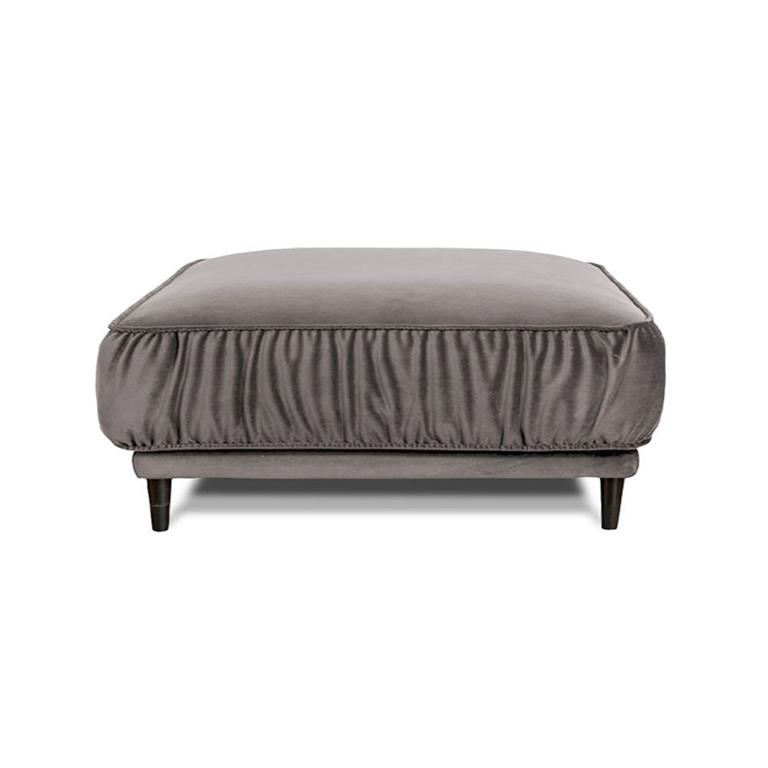Pouf velours gris clair