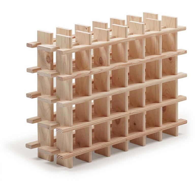 Casier à bouteilles en pin massif brut 24 bouteilles