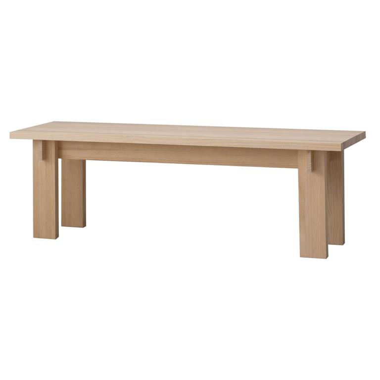 Banc moyen en pin massif 120 cm Verni