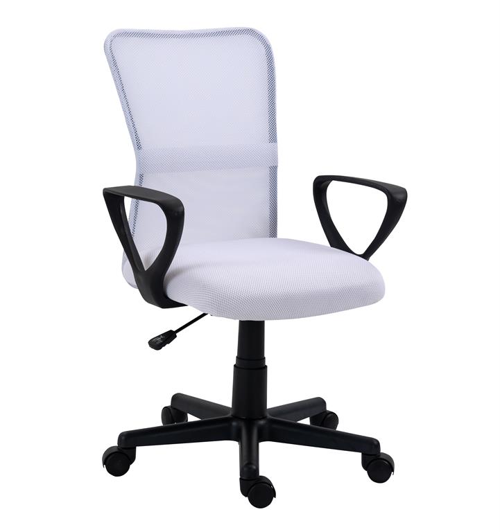 Chaise de bureau réglable en tissu blanc