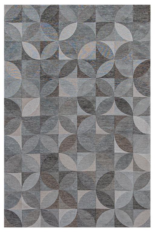 Tapis de salon moderne tissé plat gris 240x340 cm