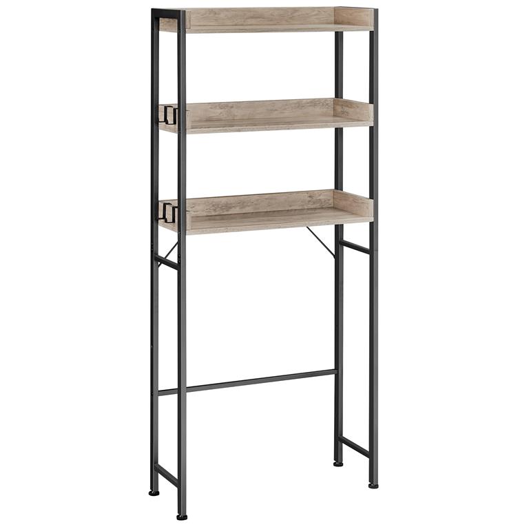 Étagère WC style industriel effet bois grège