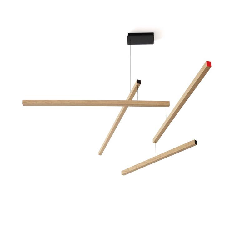 Mobile suspension tasso clown en bois multicolore