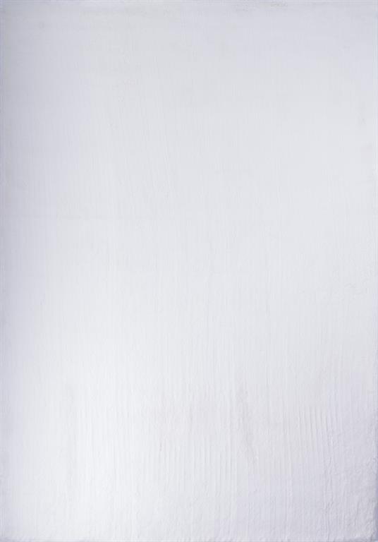 Tapis uni à poils longs et doux lavable  - Blanc - 120x160