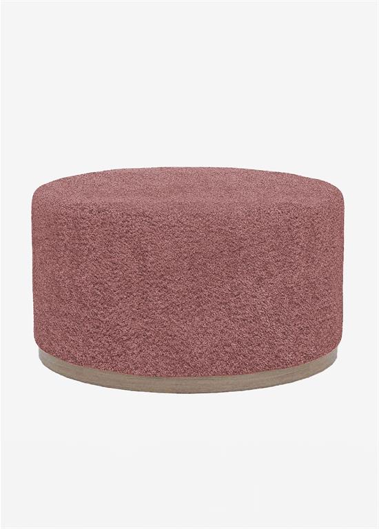 Grand pouf rond en bouclette