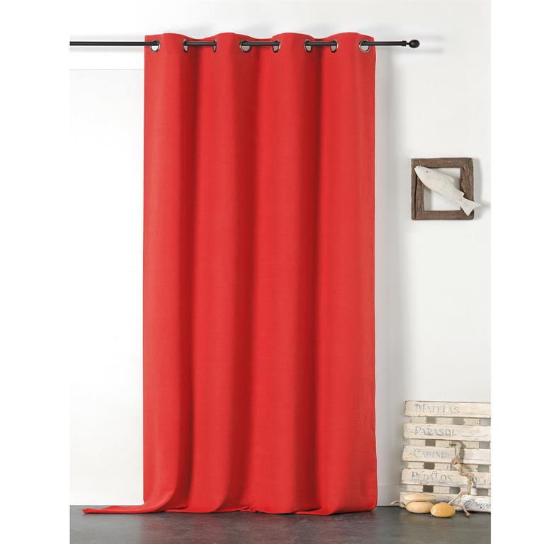 Rideau en 100% lin libeccio rouge 135x255 cm
