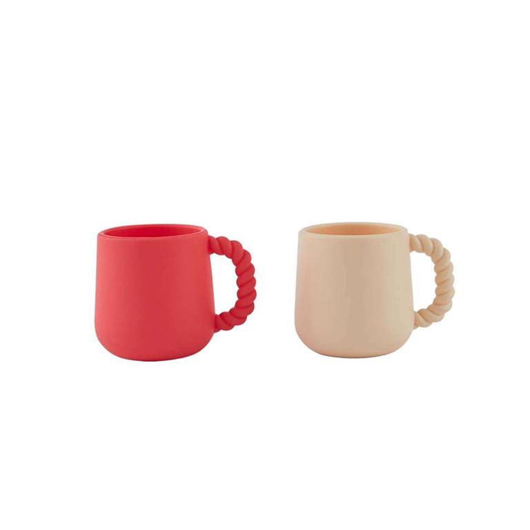 Lot de 2 tasses rouge en silicone h7