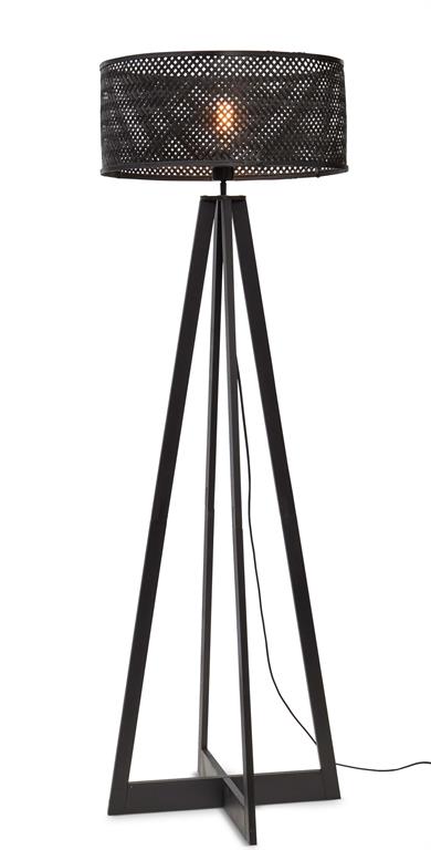 Lampadaire bambou noir Ø50cm