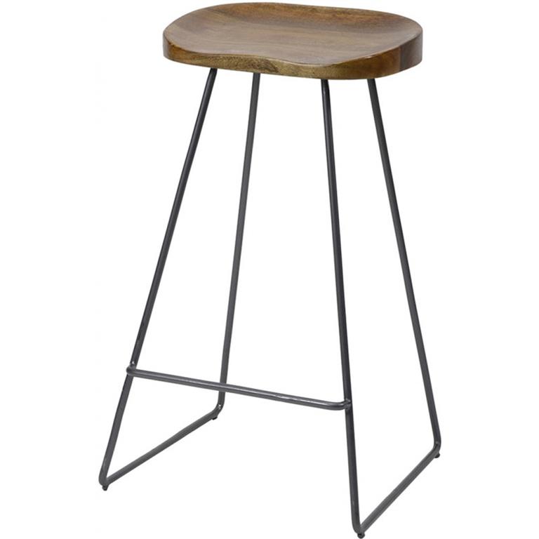 Lot de 4 Tabourets vintage en bois massif