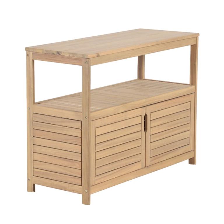 Desserte de jardin fixe en bois d'acacia