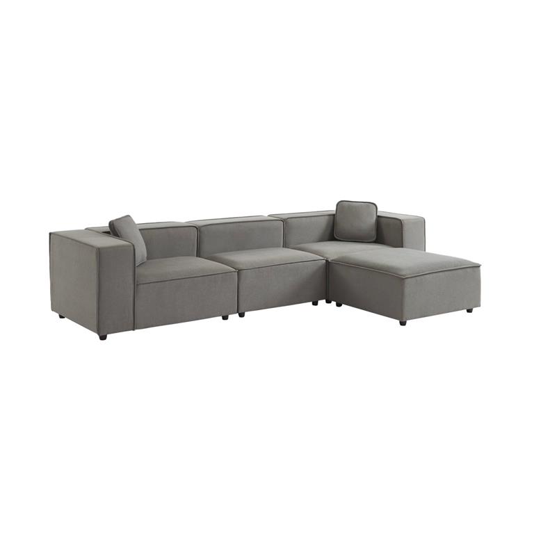 Canapé modulable 4 places 2 corners 1 assise 1 pouf