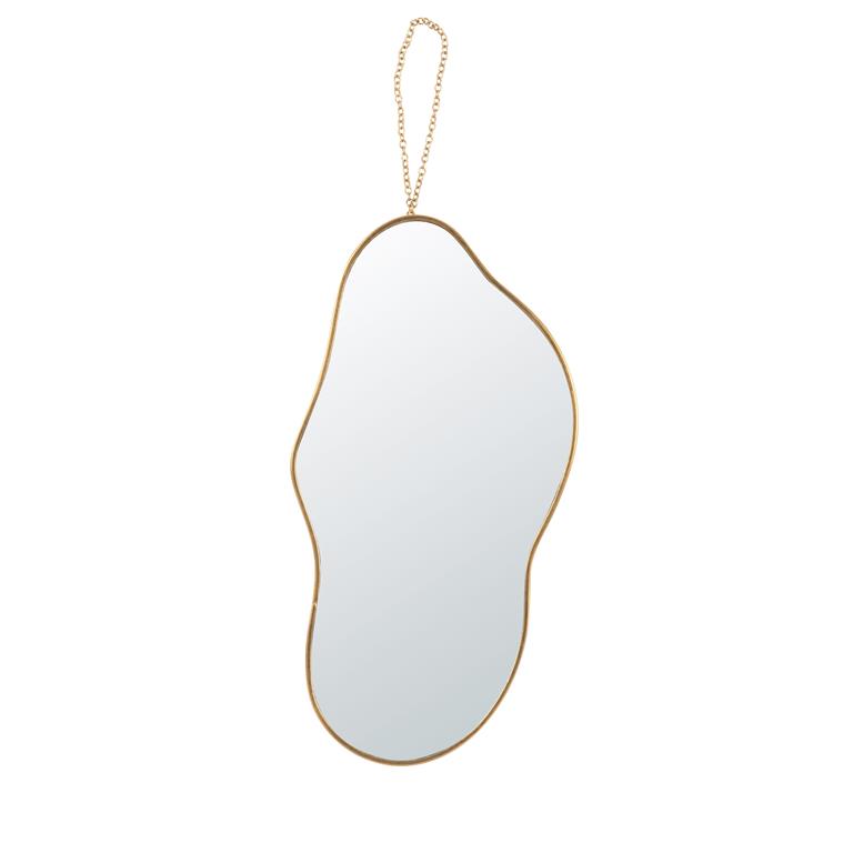 Miroir organique en métal doré 18x9